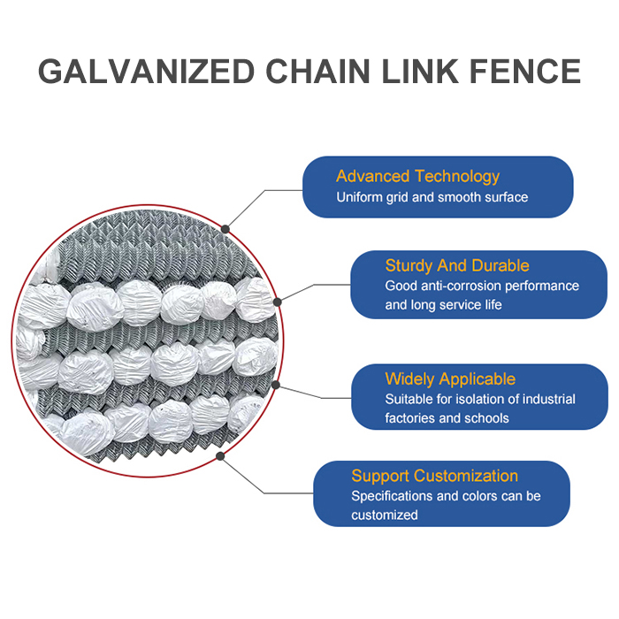 Galvanized chain link diamond wire mesh for fencing