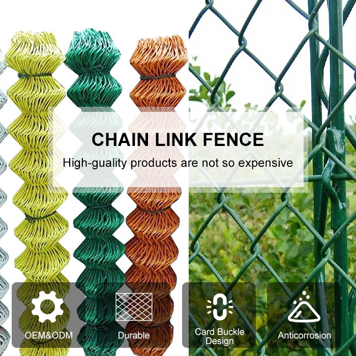 Customized factory price plastic coated chain link fence