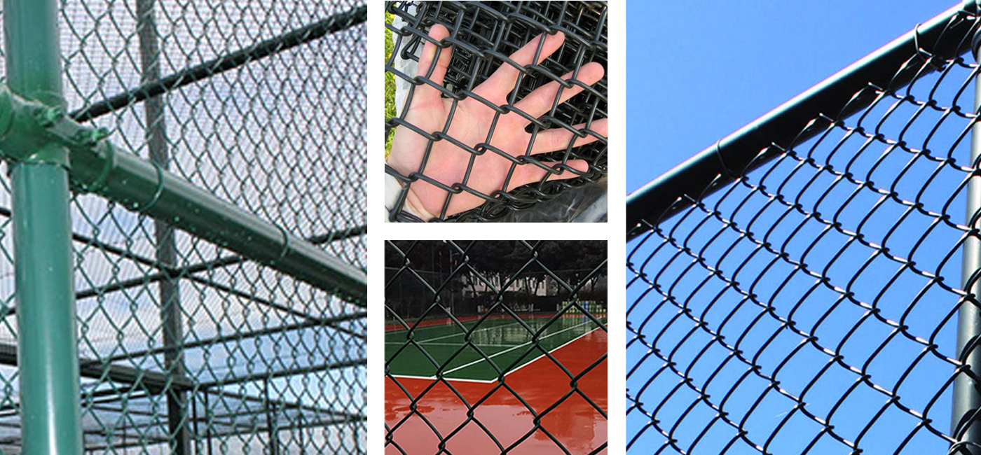 Black and green vinyl coated chain link fence