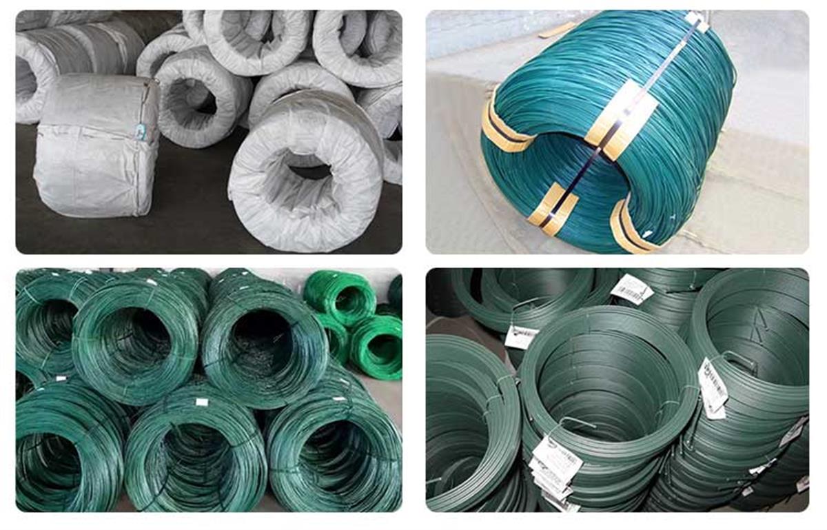 Green black white yellow colorful PVC coated iron wire