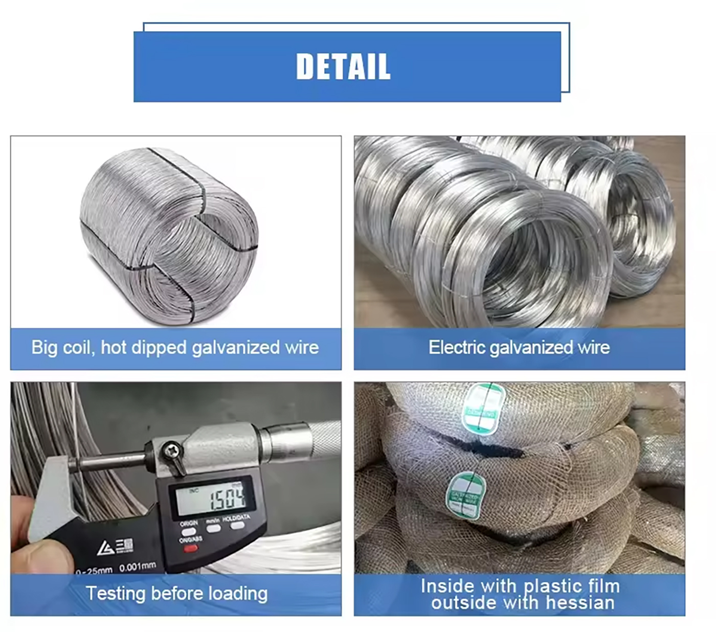 Factory supply galvanized steel wire 1mm 3mm 4mm 6mm