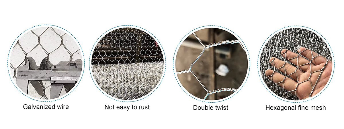 Hot dipped and electro galvanized hexagonal wire mesh