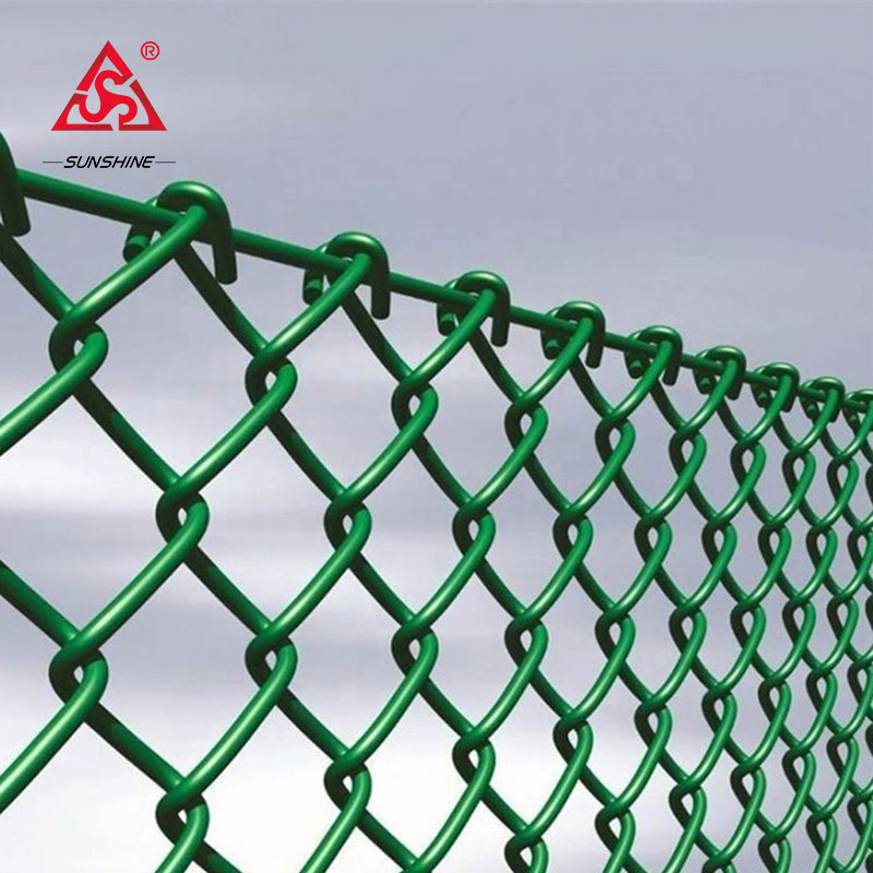 Black green white PVC coated chain link fence