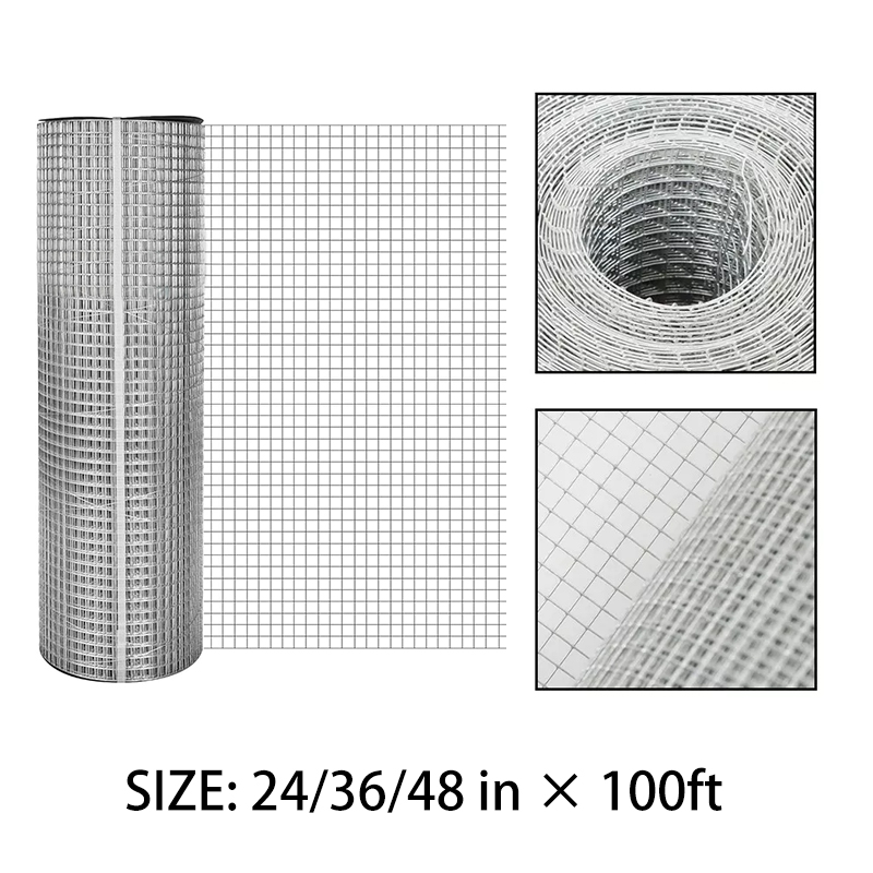 24 inch 36 in 48 in x 100 ft galvanized welded wire mesh rolls