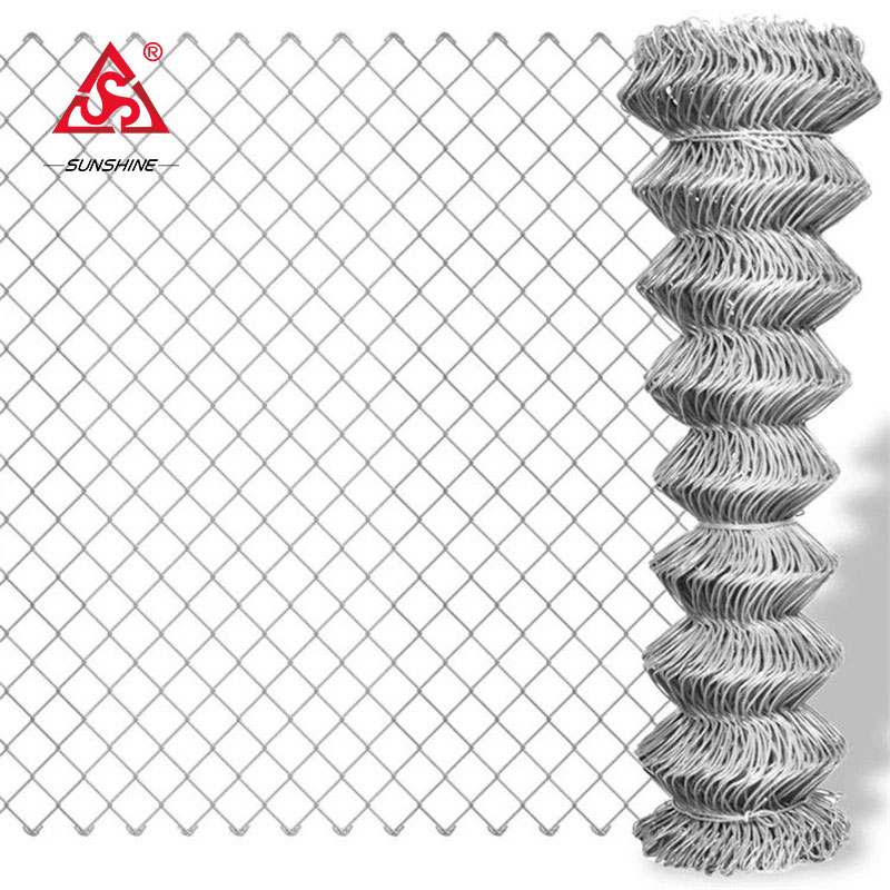 6ft tall × 50ft long galvanized chain link fence rolls