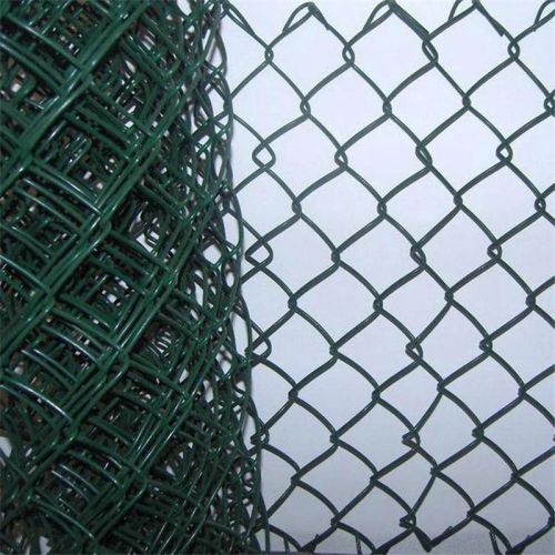 Black and green vinyl coated chain link fence