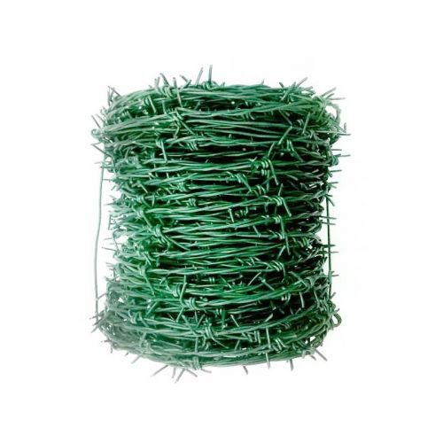 Black and Green Barbed Wire with Plastic coated