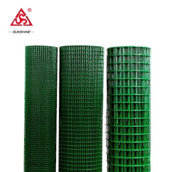 Black and green welded wire mesh with plastic coated