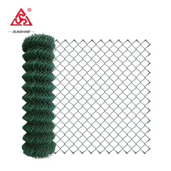 Black and green vinyl coated chain link fence