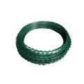 Black and Green Razor Wire Fence