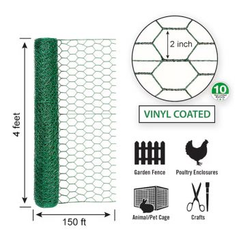 PVC coated rust-proof 2 inch mesh chicken wire