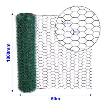 PVC coated chicken wire mesh 1200mm tall by 50m long