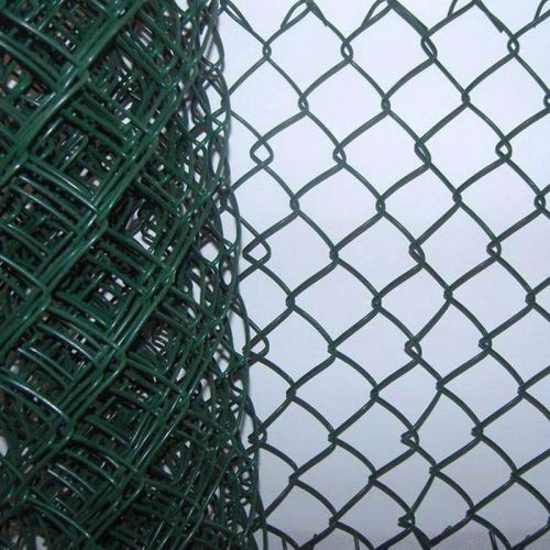 Black green white PVC coated chain link fence