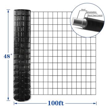 China supply black welded wire fence 48 inch ×100 ft