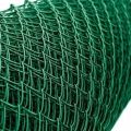 Green vinyl coated chain link fence with sports facilities